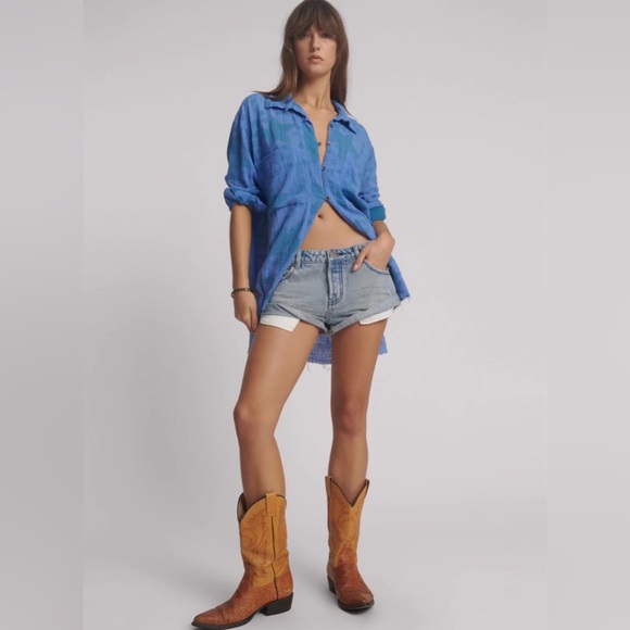 One Teaspoon Bandits Low Waist Denim Shorts - Salty Dog Blue NWT 25